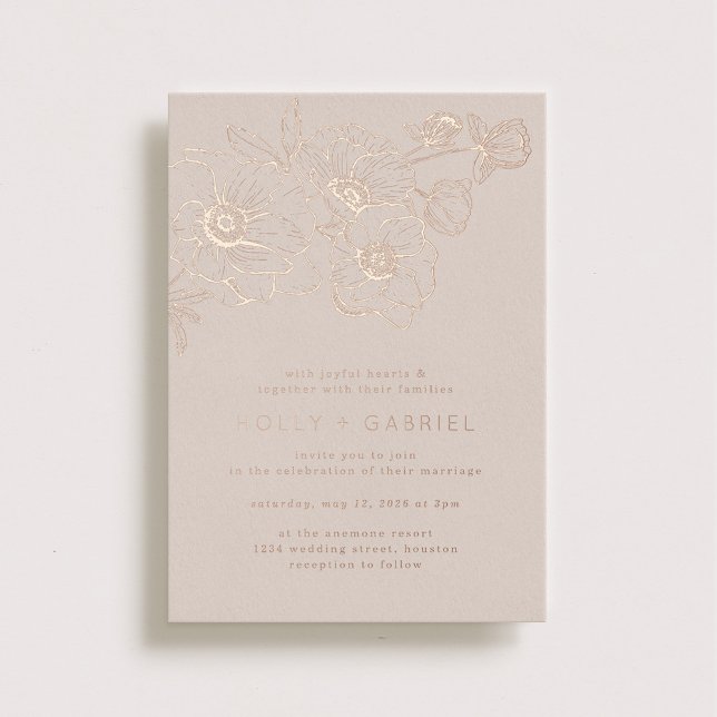 Invitation En Aluminium Mariage Bouquet d'anémones (Créateur téléchargé)