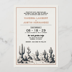 Invitation En Aluminium Mariage Cactus Décontracté