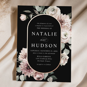 Invitation En Aluminium Mariage cadre floral hivernal délicat