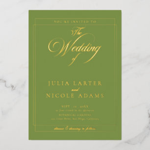 Invitation En Aluminium Mariage Calligraphié Classique Ivoire Noir