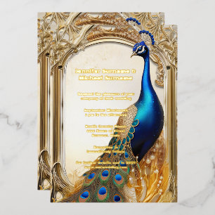Invitation En Aluminium Mariage campagnard paon de luxe indien chic