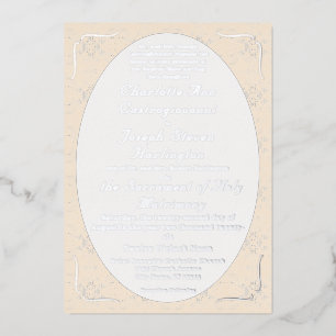 Invitation En Aluminium Mariage Catholique en Dentelle Blanche Vintage