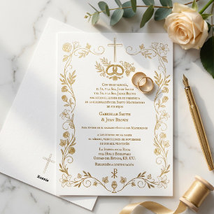 Invitation En Aluminium Mariage Catholique Espagnol Messe Nuptiale