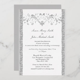 Invitation En Aluminium Mariage céleste blanc argenté