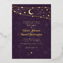 Mariage céleste fantaisie or violet profond