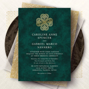 Invitation En Aluminium Mariage Chanceux Celtique Saint-Patrick Irlandais