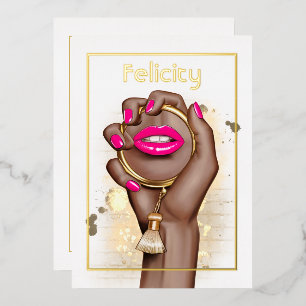 Invitation En Aluminium Mariage chic glamour rose et or Shower