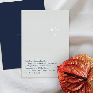 Invitation En Aluminium Mariage Chrétien Croix des Initiales du Couple A