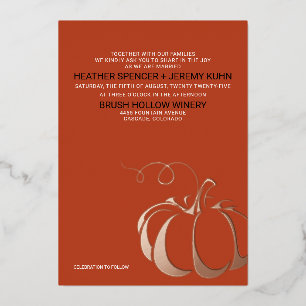Invitation En Aluminium Mariage citrouille Spice