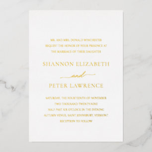 Invitation En Aluminium Mariage Classique Élégant
