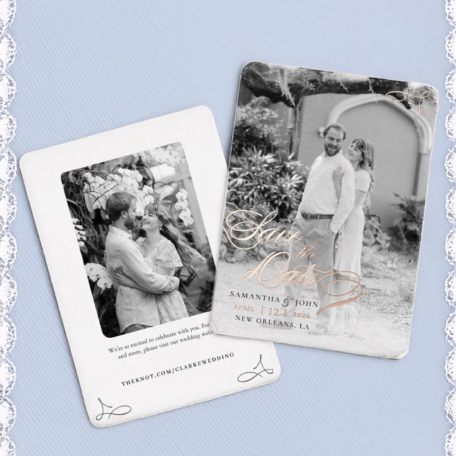 Invitation En Aluminium Mariage classique Enregistrer la date (Créateur téléchargé)