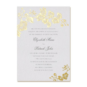 Invitation En Aluminium Mariage Classique Héritage Formel Ivoire aux Vœux