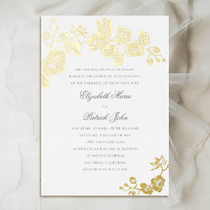 Invitation En Aluminium Mariage Classique Héritage Formel Orchidée Pure Bl