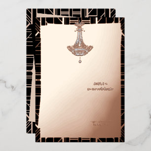 Invitation En Aluminium Mariage Classique ROSE GOLD Gatsby Flapper