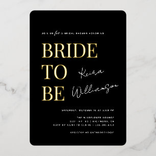 Invitation En Aluminium Mariage contemporain noir et or