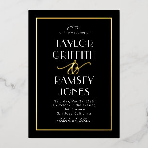 Invitation En Aluminium Mariage couleur modifiable FOIL Ampersand FUN