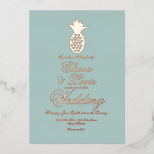 Invitation En Aluminium Mariage d'ananas géométrique pressé