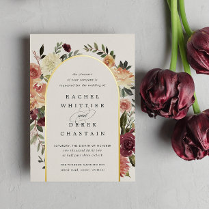 Invitation En Aluminium Mariage d'aquarelle de fleurs rustiques