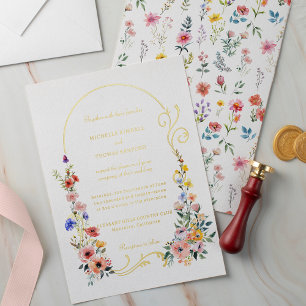 Invitation En Aluminium Mariage d'arch de printemps été aquarelle de fleur