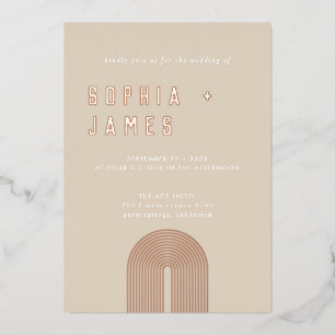 Invitation En Aluminium Mariage d'arche Ochre Orange Boho