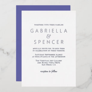 Invitation En Aluminium Mariage d'argent blanc