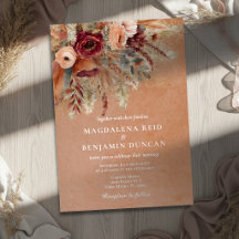 Mariage d'automne Pampas Floraux en Terracotta de