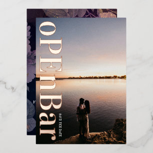 Invitation En Aluminium Mariage de automne violet Monogramme moderne