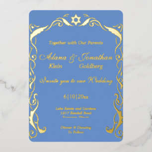 Invitation En Aluminium Mariage de cadre de Swirl juif