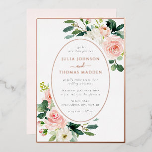 Invitation En Aluminium Mariage de cadre Floral Rose Rose rose
