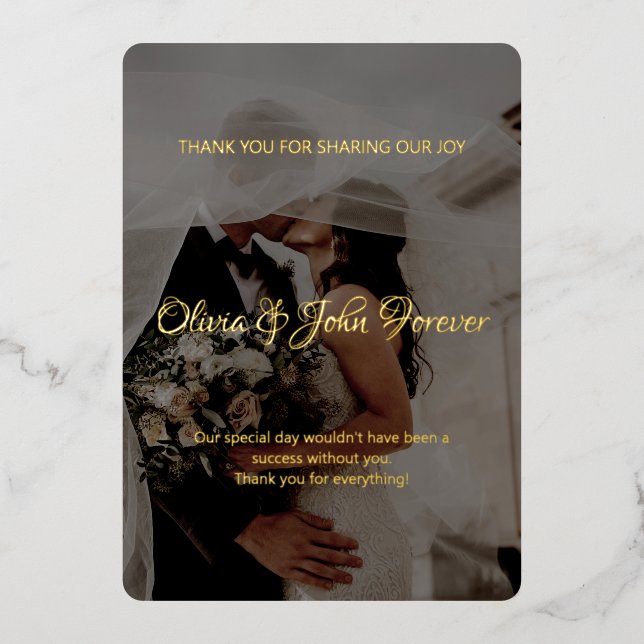 Invitation En Aluminium Mariage de calligraphie moderne (Recto)