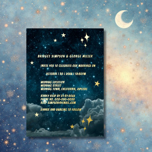 Invitation En Aluminium mariage de ciel de galaxie bleue