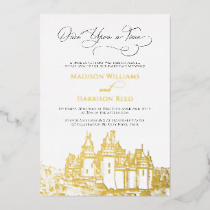 Invitation En Aluminium Mariage de Conte de Fée Il était une Fois Château 