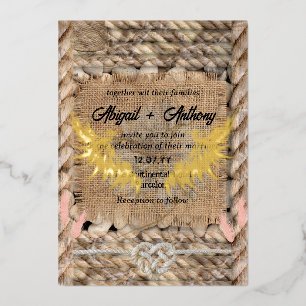 Invitation En Aluminium Mariage de corde brute classique