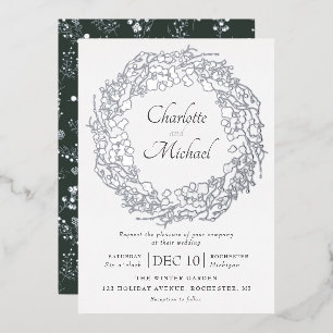 Invitation En Aluminium Mariage de courge de baies d'hiver en argent