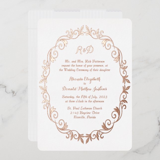 Invitation En Aluminium Mariage de couronne Chic Foil (Enveloppe)