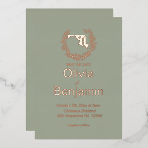 Invitation En Aluminium Mariage de destination dans l'État du Maryland