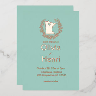 Invitation En Aluminium Mariage de destination de l'état du Minnesota