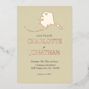 Invitation En Aluminium Mariage de destination en Alaska Rose Gold