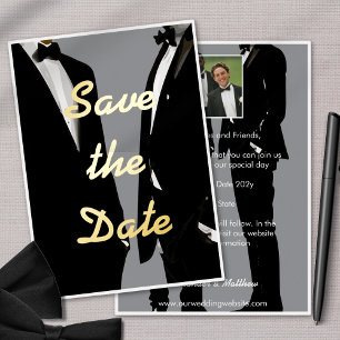 Invitation En Aluminium Mariage de deux hommes gays élégant moderne Photo
