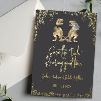 Mariage de Dinosaure Drôle Enregistrer la Date Gri