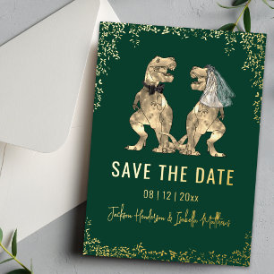 Invitation En Aluminium Mariage de dinosaures drôle Enregistrez la date Ve