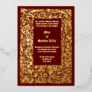 Invitation En Aluminium Mariage de la frontière de Folift médiéval Renaiss