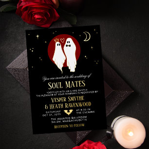 Invitation En Aluminium Mariage de l'âme sœur Halloween Fantôme Hanté de l