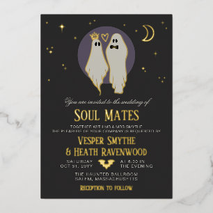 Invitation En Aluminium Mariage de l'Halloween des âmes sœurs fantômes