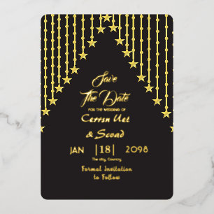 Invitation En Aluminium Mariage de luxe en soie or sauver la date