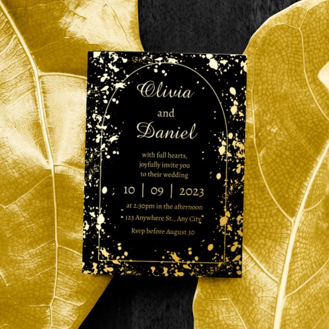Invitation En Aluminium Mariage de nuit Black Starry (Créateur téléchargé)