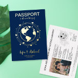 Invitation En Aluminium Mariage de passeport Destination Gold Foil World C<br><div class="desc">Mariage à la destination romantique ? Invitation vos invités avec ce beau passeport Invitation avec une véritable feuille d'or carte du monde et des coeurs</div>