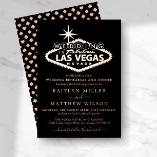 Invitation En Aluminium Mariage de Rêve Élégant à Las Vegas - Répétition
