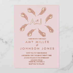 Invitation En Aluminium Mariage de sangle de la feuille tropicale Pressé I