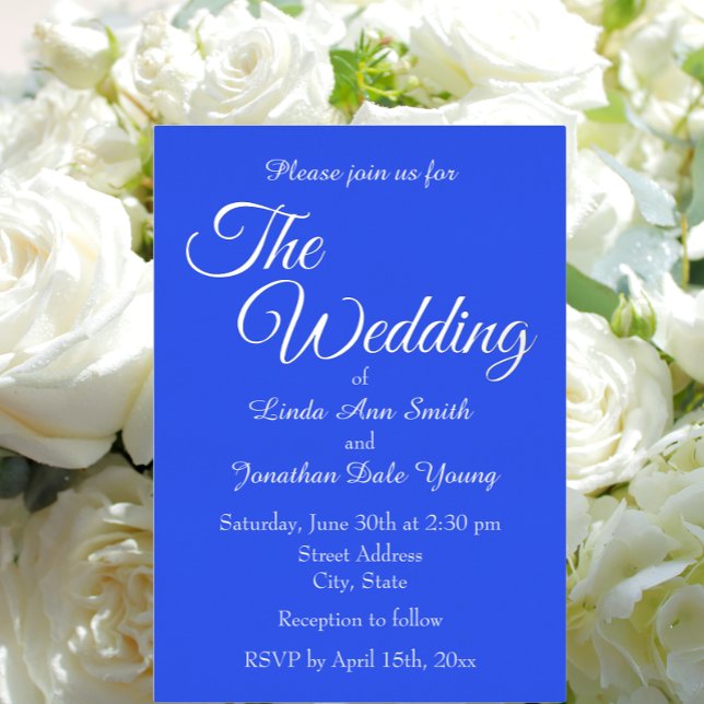 Invitation En Aluminium Mariage de style simple bleu royal (In Situ Wedding)